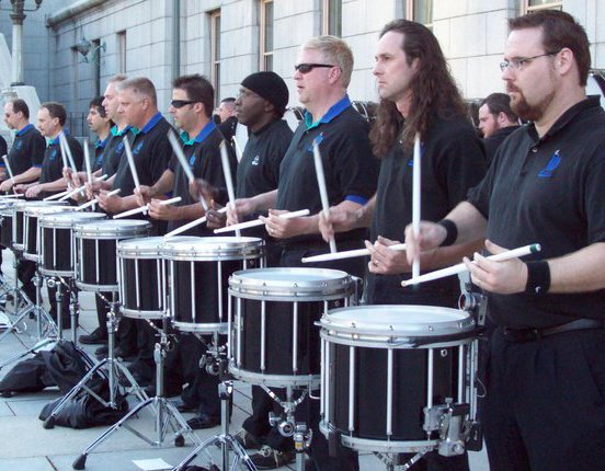 Rob Wiltbank performing with the Westshoremen drumline.