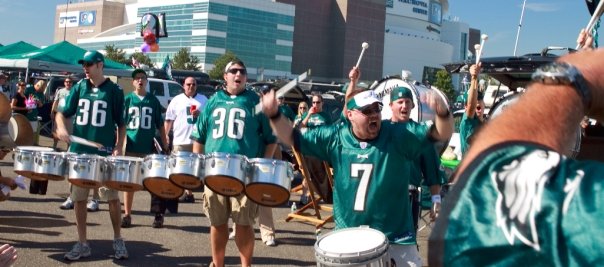 Rob Wiltbank performing with the Eagles Drumline.